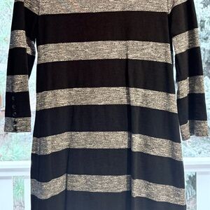 J. Crew Black and Gray Sweater Dress